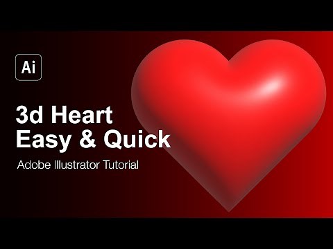 3d Heart Shape Easy&Quick - Adobe Illustration Tutorial! #tutorial #3d #art #adobeillustrator