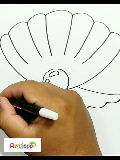 DRAWING SEA SHELL WITH PEARL EASY