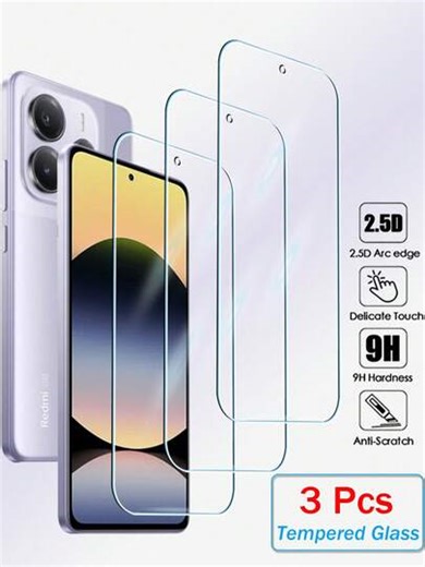3 Stücke HD Klare Bildschirmschutzfolie aus gehärtetem Glas kompatibel mit Samsung Galaxy, OPPO, Redmi Note 11 12 13 Pro 14 10C 12C 13C 14C A1 A2 A3 A4 A5 POCO X6 F6 X5 F5 X4 F4 10C 12C 13C 14C Reno 12F 13F 13 Galaxy A55 A56 A35 A36 A26 A16 A06 A05 A52 A51 A32 A34 A54 A53 Bildschirmschutz 9H 2,5D Vollflächenkleber | SHEIN