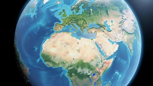 Download Animated Earth Globe Rotating Revealing Continents, Oceans, and Geographical Details With for free