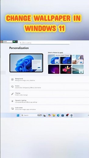 Change Wallpaper in Windows 11 Any laptop or Pc #shorts #trend #laptop #wallpaper #computer #reels