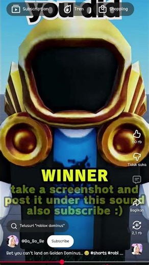 Get the golden dominus immediately in 1 try💀 #roblox#dominus