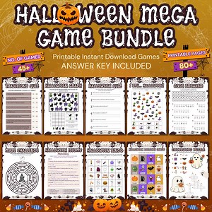 80  Halloween Printable Games Bundle | Fun Party Games for Kids, Teens & Adults | Halloween Activities, Classroom Games, Bingo, Puzzles - Etsy UK