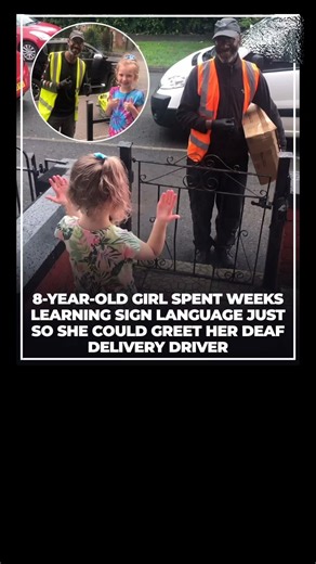 8-Year-Old Girl Learns Sign Language for Weeks Just to Greet Her Deaf Delivery Driver ❤️