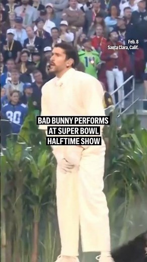 Bad Bunny performs at Super Bowl halftime show