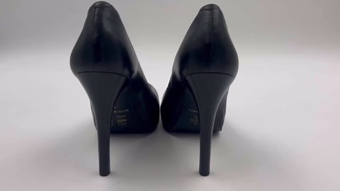 Vintage Black Leather Pumps - Stiletto High Heels Shoes, Size 7US 38EU Women Footwear - Etsy