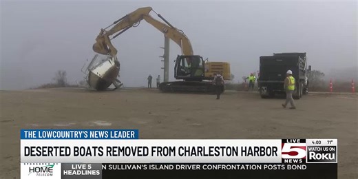 VIDEO: Abandoned boat removed from Charleston Harbor