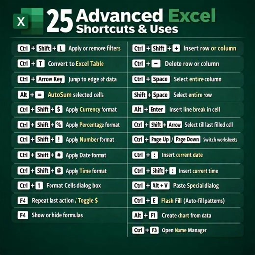 25 Advanced Excel Shortcuts Every Excel User Must Know | Excel Tips & Tricks | Excel with Ashish