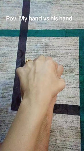 Comparing My Hand to His Hand in a Fun Challenge