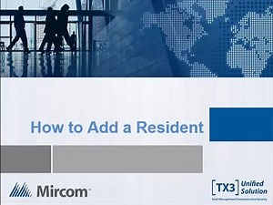 TX3 Voice Entry - How to add a resident via keypad