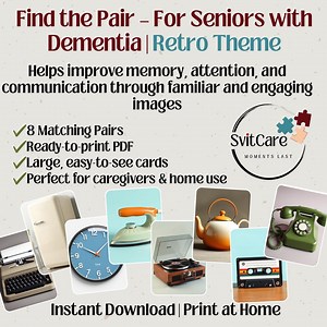 Retro Memory Game for Seniors: Dementia Activity, Brain Exercise (printable PDF) - Etsy Australia