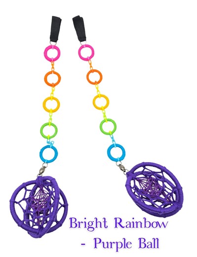 Handmade Bubble Poi – Bright Rainbow, Flow Art Props, circus, bubbles, toy