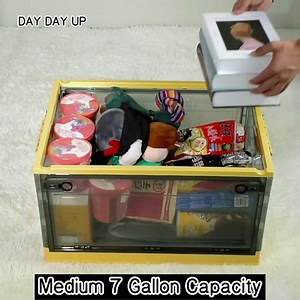 DAY DAY UP Small Size Upgraded Car Trunk Organizer With Lid, Three-Sided Door Stackable Car Organizers And Storage, Suv Trunk Organizer For Camping, Travel, Groceries, Sports, Home, Tailgating