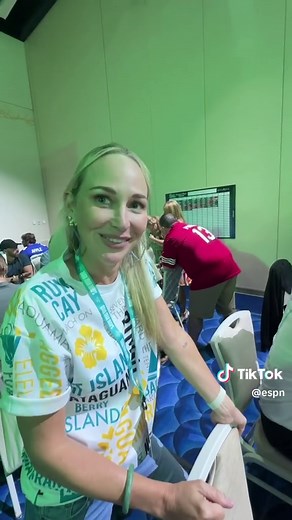 She was standing on business after taking the first kicker in the seventh round 👀 #fantasy #football #nfl