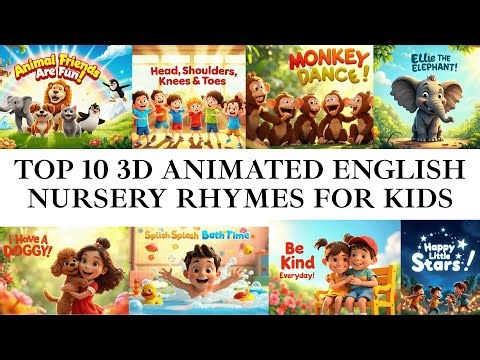 Top 10 English Nursery Rhymes 🎵 | 3D Animated Songs for Kids, Toddlers & Preschool Learning