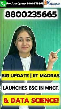 IIT Madras New Course 😲 B.Sc in Management & Data Science | Full Details