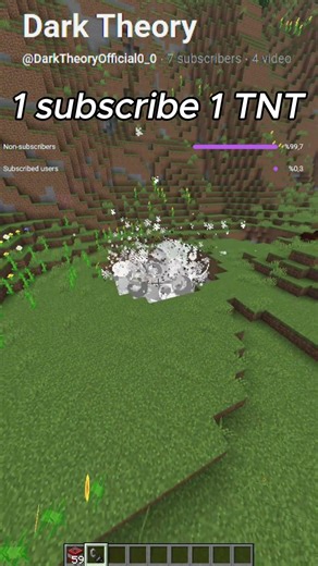 1 Subscriber = 1 TNT Exploding! 🧨 #minecraft