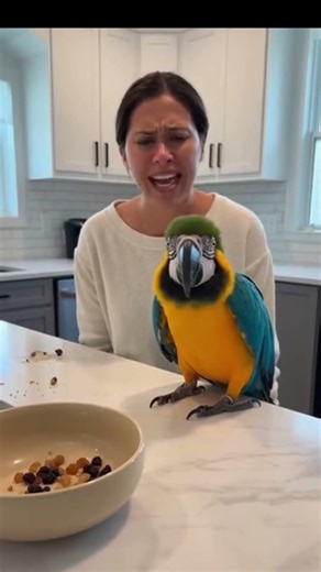 “Rude Macaw vs Shocked Woman Hilarious Kitchen Showdown!” #viralvideo #funny #funniestvideo #fyp