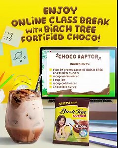 27 reactions | Get your kids ready sa online class nila! Gawing habit ang paggawa ng Choco Sarap Birch Tree Fortified Choco Recipes para excited silang mag-aral everyday! | Birch Tree | Facebook