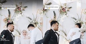 Bride asks for husband's permission to hug ex-boyfriend at their wedding - WATCH