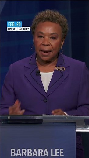 Rep. Barbara Lee at the CA Senate debate
