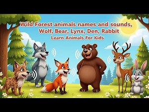 Wild Forest animals names and sounds | Wolf, Bear, Fox, Lynx, Deer, Rabbit Learn Animals For Kids