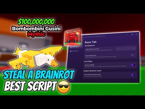 Steal a Brainrot Script Pastebin | Auto Steal, Auto Lock Base, Collect Cash, Sell Brainrot & More!