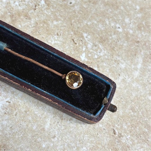 Antique Gold and Citrine Stick Pin - Etsy