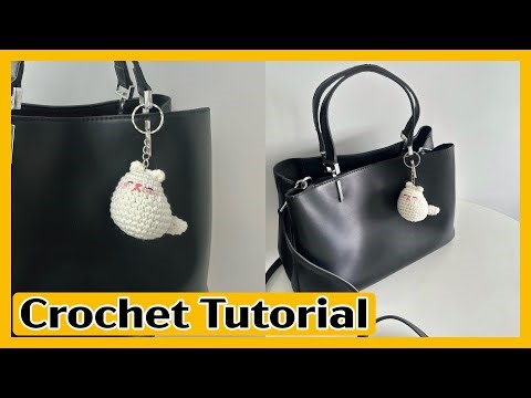 So Easy! Crochet Cat Keychain Tutorial 🐱 | How to Crochet a Cat for Beginners | Step by Step