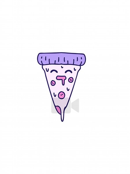horizontally vibrating animation of cartoon of a pizza slice with melting cheese Stock Video Footage - Alamy