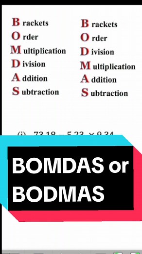 Replying to @adorree.jahira BOMDAS or BODMAS Which Is Correct??? #mathtutor #csecmathtutor #mathhelp