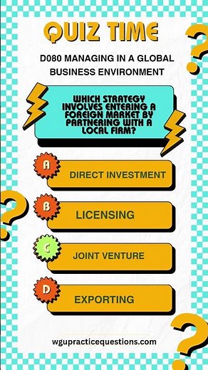D080 Managing #GlobalBusiness #WGU #D080 #BusinessManagement #InternationalBusiness