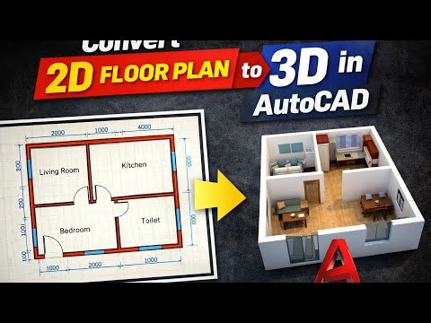 Convert 2D Floor Plan to 3D in AutoCAD | Beginner Trick