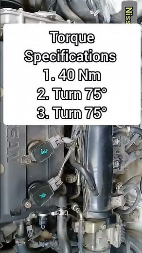 Nissan QR20 Cylinder Head Bolt Torque Specifications #shorts #nissan #automobile