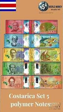Costa Rica Polymer Banknotes | Complete Set of 5 Notes