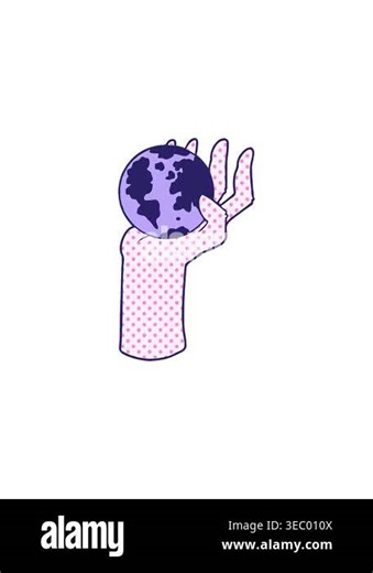 flashy sales animation of cartoon hand holding whole earth Stock Video Footage - Alamy