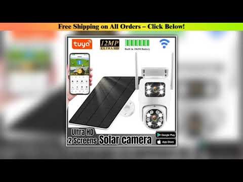 Tuya Solar WiFi Outdoor Waterproof Camera PIR Auto Tracking 12MP Dual Len PTZ Smart Camera Battery