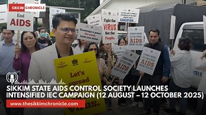 Sikkim State AIDS Control Society Launches Intensified IEC Campaign (12 August – 12 October 2025) Gangtok, 12 August 2025: The Sikkim State AIDS Control Society (SACS), under the direction of the National AIDS Control Organisation (NACO), has launched the Intensified IEC Campaign from the District Administrative Centre (DAC), Gangtok, coinciding with International Youth Day. The campaign will run from 12 August to 12 October 2025, following the success of similar campaigns in 2024. The event was
