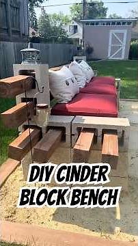 DIY Cinder Block Bench #diybench #diy #cinderblocks