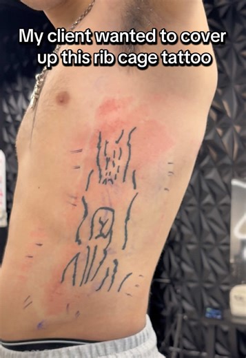 Incredible Rib Cage Tattoo Cover-Up Artist