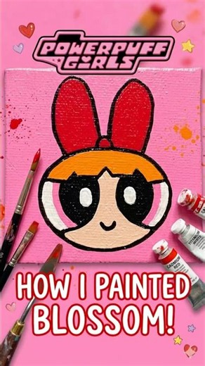 How I Painted Blossom From The Powerpuff Girls! 🌸✨ #art