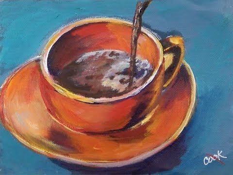 Simple Coffee Painting Busy Artist Acrylic Video for Beginners with Ginger Cook