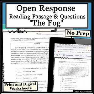 Short Story with Open Ended Questions Worksheet for Accountable Talk