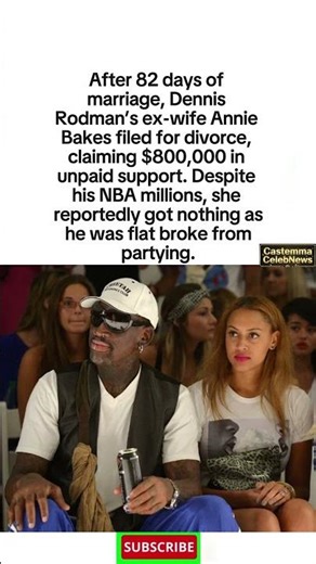 Rodman’s 82 day marriage cost $800K, she got $0 #Shorts #DennisRodman #NBA #Divorce #Broke