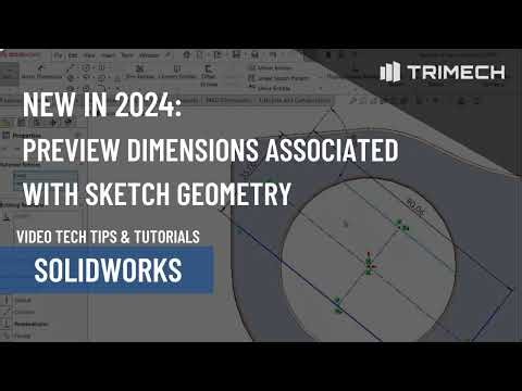 Preview Dimensions Associated with Sketch Geometry
