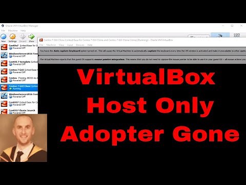 VirtualBox Host Only Adaptor Disappeared