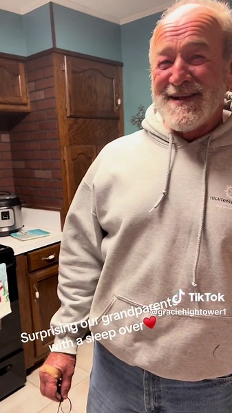 My favorite line is “I think I’m going to a hotel…”🙃 | surprising grandparents with sleepover