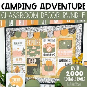 Camping Adventure Classroom Decor Bundle | Nature Classroom Decor Camping Theme