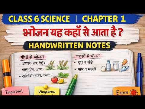 Class 6 Science Chapter 1 Full Notes 📚 | Food: Where Does It Come From? | NCERT ! RamchandraClasses