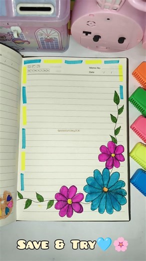 Simple & aesthetic floral border for beautiful notes 💖